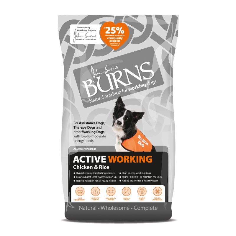 Burns Dog Food Active Working Chicken & Rice 12kg